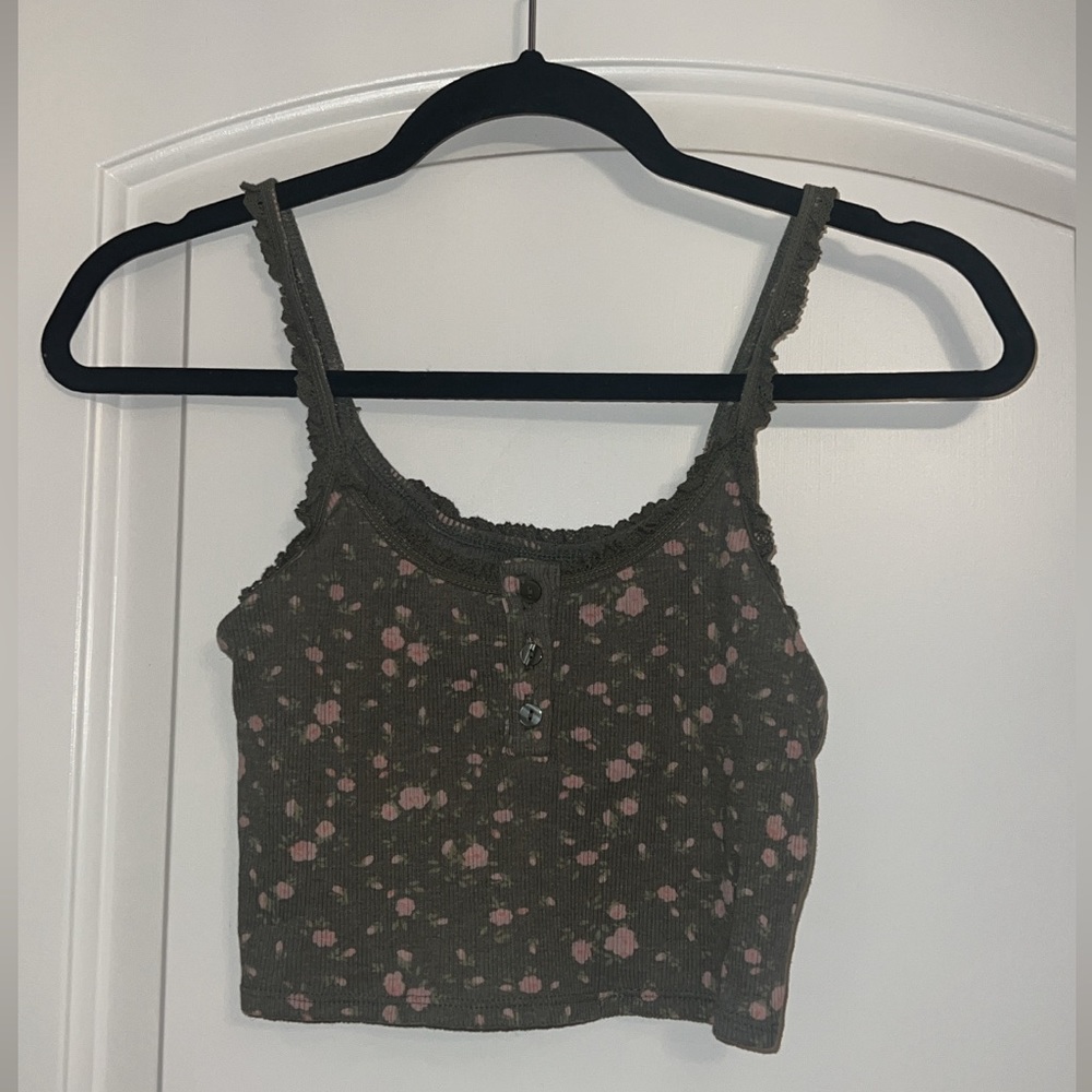 Green Floral Sleep Tank